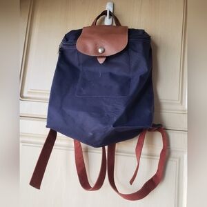 Longchamp Le Pliage Purple and Brown Women's Backpack